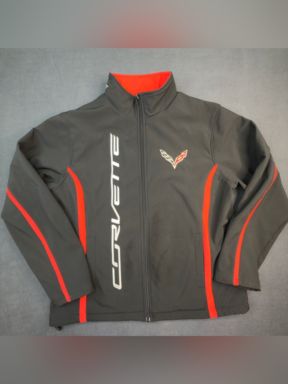 Calhoun GM Chevrolet Corvette Softshell Racing Jacket Mens XL Black Red